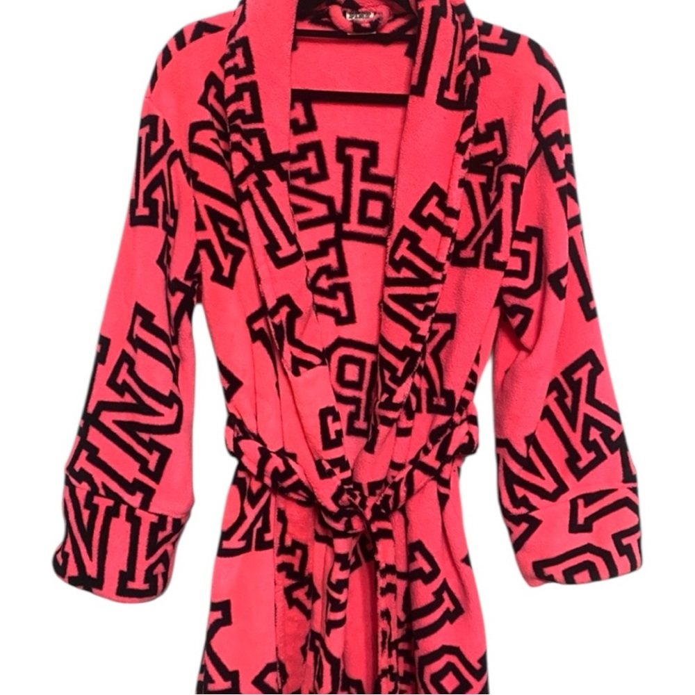 Victoria’s Secret PINK Hot Pink Logo Robe Size M/L